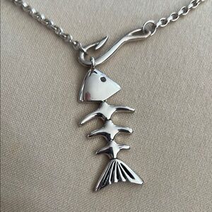 Sterling silver necklace with fish